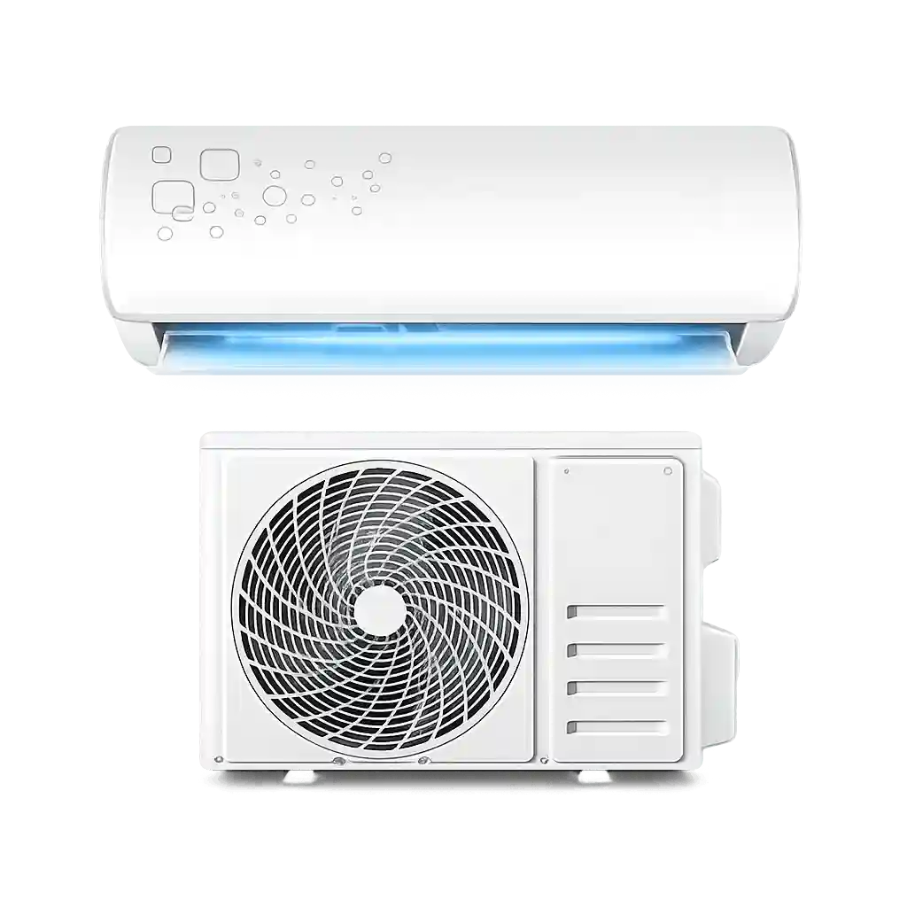 Split air conditioner indoor and outdoor unit for AC Repair Services in Saudi Arabia.
