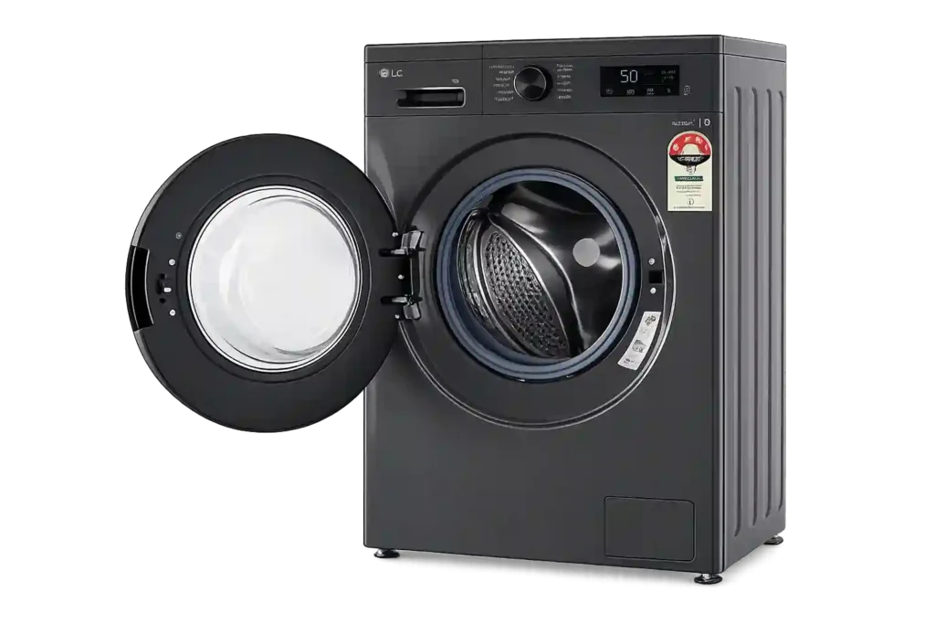 Front-load washing machine with open door for washing machine repair in Al Jisr.