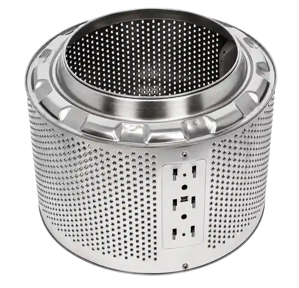 Stainless steel washing machine inner drum used in washing machine repair services in Saudi Arabia.